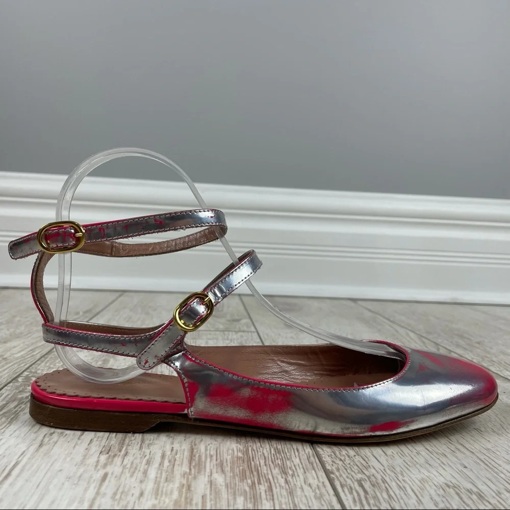 RED VALENTINO 37 unworn ankle strap leather flats - Picture 2 of 4